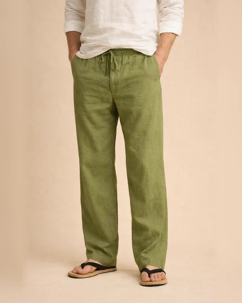 Men's Solid Color Loose Simple Linen Casual Multi-Pocket Pants Mid Waist Tie-Dye Long Tube Casual Pants | JRSEE:fcfc8f5b-77d8-4c8b-ada1-5c260a0ff450