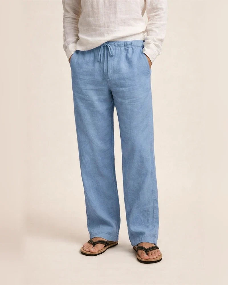 Men's Solid Color Loose Simple Linen Casual Multi-Pocket Pants Mid Waist Tie-Dye Long Tube Casual Pants | JRSEE:459b5a4a-1c80-4f3b-b567-d46652cf48f0