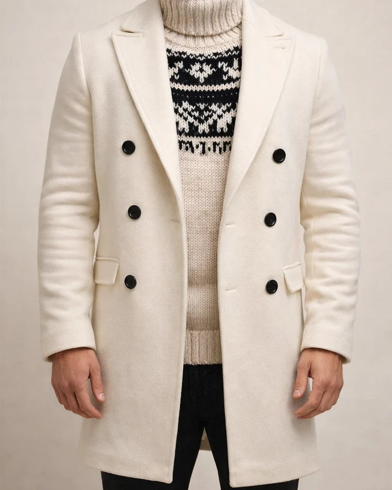 Men's Solid Color Medium Long Lapel Coat | JRSEE:a3677a1f-109f-4ac1-86ba-7239a9773660