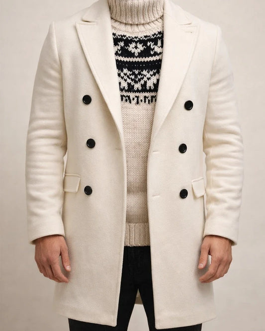 Men's Solid Color Medium Long Lapel Coat | JRSEE:a3677a1f-109f-4ac1-86ba-7239a9773660
