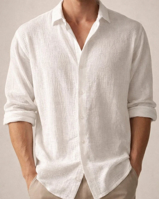 Men's Solid-color Small Waffle Long-sleeved Fall Fashion Casual Shirt | JRSEE:e3d5ffa4-ef68-4682-9e60-d37345db0487