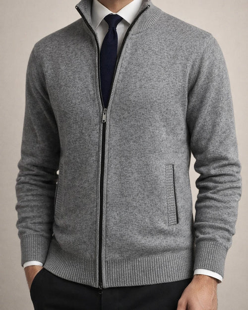 Men's Solid Color Stand Collar Fashion Cardigan Sweater | JRSEE:a7ffee41-729a-44f0-a3a9-1ec0389bd5da