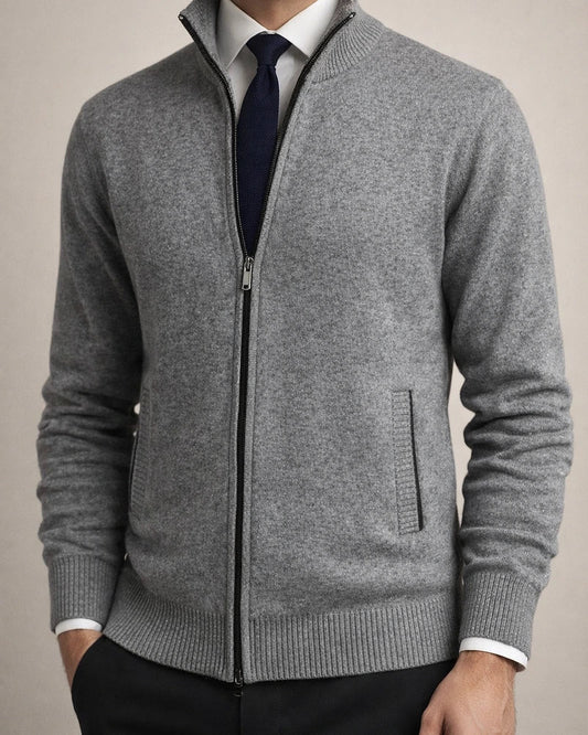 Men's Solid Color Stand Collar Fashion Cardigan Sweater | JRSEE:a7ffee41-729a-44f0-a3a9-1ec0389bd5da