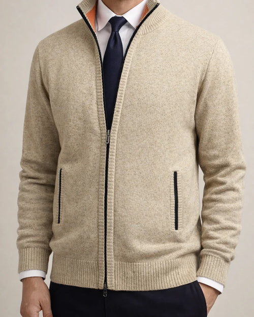 Men's Solid Color Stand Collar Fashion Cardigan Sweater | JRSEE:a244155a-3052-4b97-b297-2d5153d1c66c