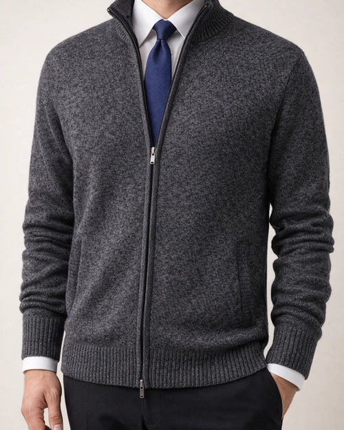 Men's Solid Color Stand Collar Fashion Cardigan Sweater | JRSEE:e63fd250-4f41-4ebc-a9eb-0f877afff702