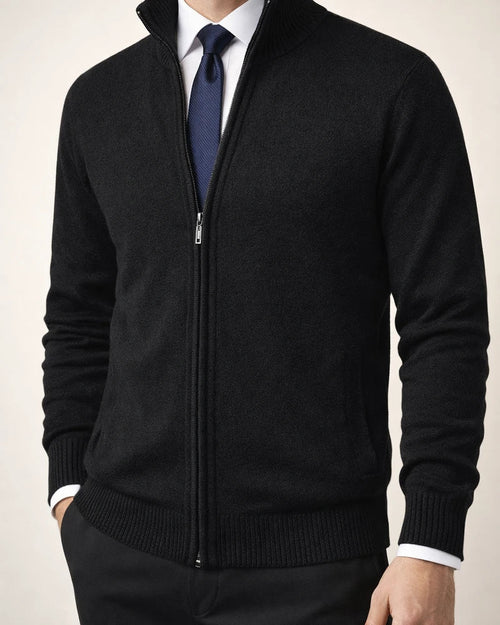 Men's Solid Color Stand Collar Fashion Cardigan Sweater | JRSEE:86a0d247-6fd5-4d44-b9c2-a2d89238392c