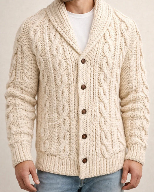 Men's Solid Color Thick Cardigan Sweater | JRSEE:b07b5c81-be15-40bf-bb2e-6e238a9ab7dc