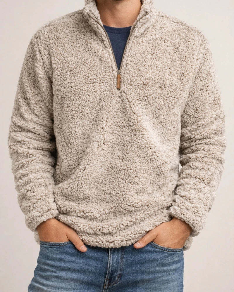 Men's Solid Color Tops Casual Loose Solid Color Pullover Stand-up Collar Pullover Thickened Long-sleeved Sweater Men | JRSEE:9a2af5ad-4798-4322-8473-578a8d447610