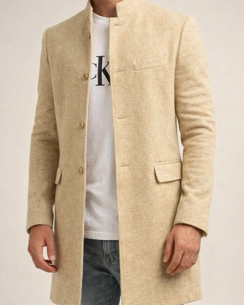 Men's Solid Color Trend Fashion Midi Length Coat | JRSEE:435b9254-eb6e-4afa-a0f3-ac187875856d