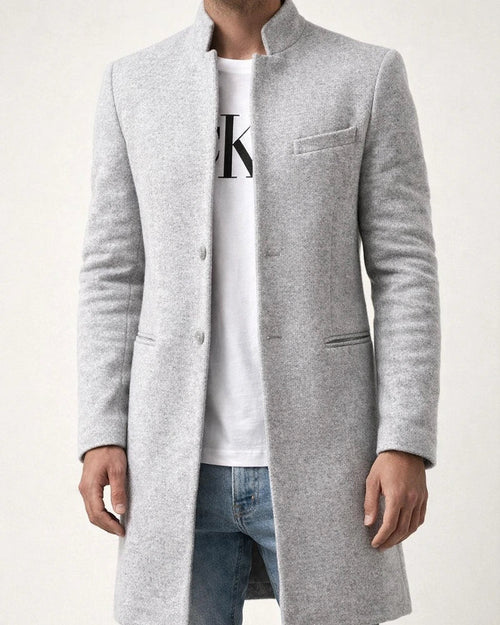 Men's Solid Color Trend Fashion Midi Length Coat | JRSEE:beb104d4-a821-4ceb-98cc-8af88871741d