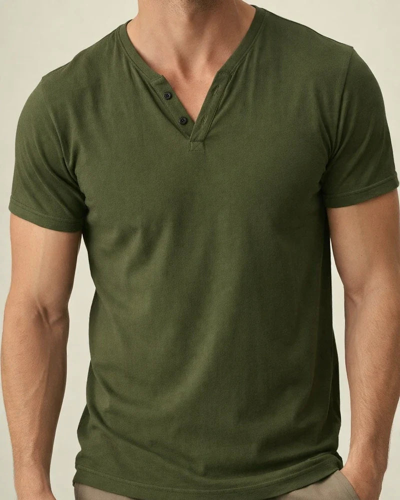 Men's Solid Color V-Neck Casual Sports T-Shirt | JRSEE:8a921c73-def0-4810-9eee-e47b2e434323