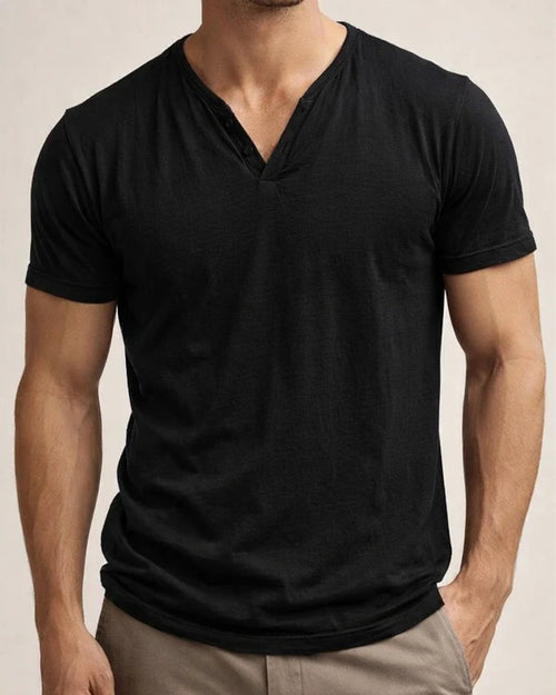 Men's Solid Color V-Neck Casual Sports T-Shirt | JRSEE:9effdf8e-bc94-4fde-8b54-c709c307a728