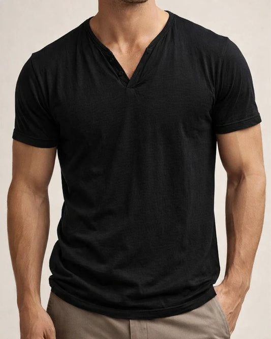 Men's Solid Color V-Neck Casual Sports T-Shirt | JRSEE:9effdf8e-bc94-4fde-8b54-c709c307a728