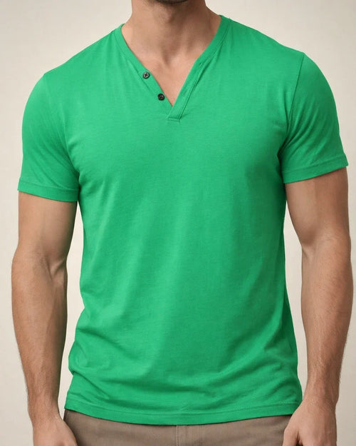 Men's Solid Color V-Neck Casual Sports T-Shirt | JRSEE:97559328-db27-44a9-8347-d33c62c8addb