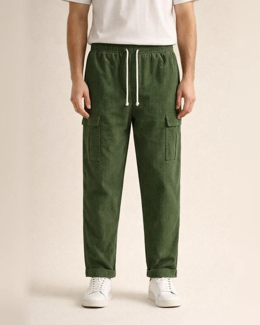 Men's Sports Casual Mid Waist Pants Solid Color Corduroy Wide Leg Drawstring Multi-Pocket Straight Casual Pants | JRSEE:7d77afab-9af8-43da-a427-c052ebaaaf8c