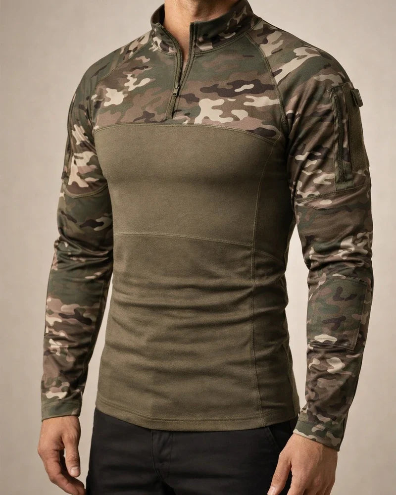Men's Sports Pullover Printed Military Battlefield Outdoor Stretch Fitness Camouflage Long Sleeve T-Shirt Men's Zipper Pocket | JRSEE:d6144a46-8e0d-4321-860d-4fe1df62a400