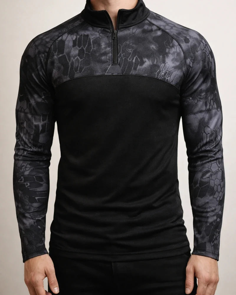 Men's Sports Pullover Printed Military Battlefield Outdoor Stretch Fitness Camouflage Long Sleeve T-Shirt Men's Zipper Pocket | JRSEE:fb2396af-fd74-4328-9c4e-57a608f8c438