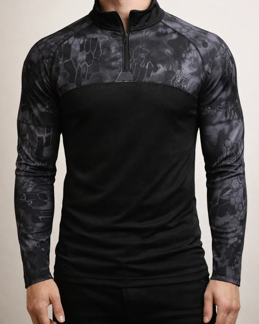 Men's Sports Pullover Printed Military Battlefield Outdoor Stretch Fitness Camouflage Long Sleeve T-Shirt Men's Zipper Pocket | JRSEE:fb2396af-fd74-4328-9c4e-57a608f8c438