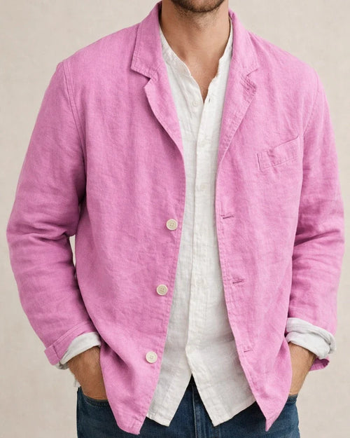 Men's Spring and Autumn Casual Cotton and Linen Loose Suit Jacket Suit Solid Color Tops | JRSEE:9d77c25f-7891-4fa5-84a7-e0e9dc43919f