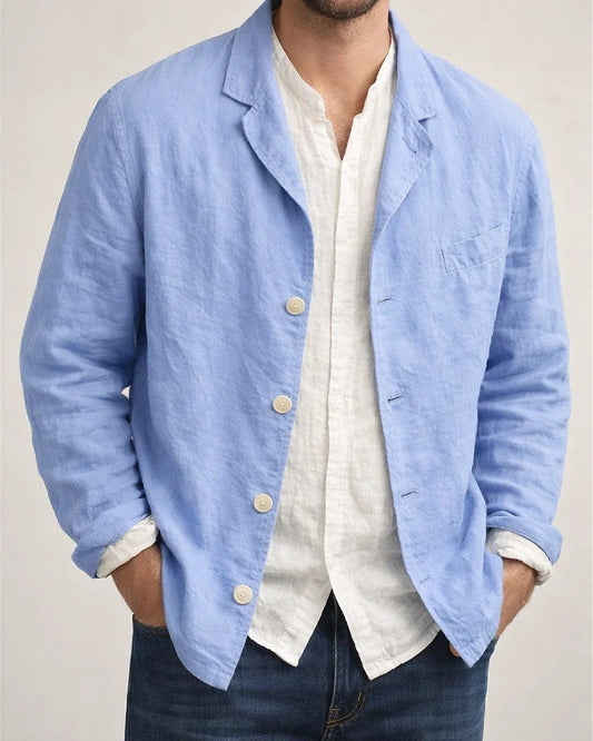 Men's Spring and Autumn Casual Cotton and Linen Loose Suit Jacket Suit Solid Color Tops | JRSEE:e225378e-7614-477f-a67f-74f4fedc24cf