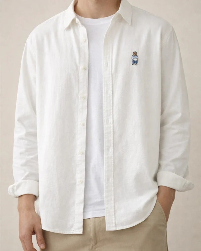 Men's Spring and Autumn Casual Cotton Long Sleeve Shirt Embroidery Shirt | JRSEE:ece468e7-c4bc-473d-9325-0df9f59755fd