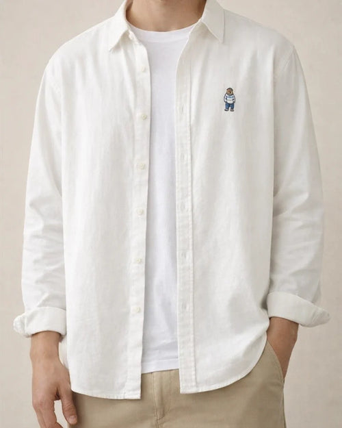 Men's Spring and Autumn Casual Cotton Long Sleeve Shirt Embroidery Shirt | JRSEE:ece468e7-c4bc-473d-9325-0df9f59755fd