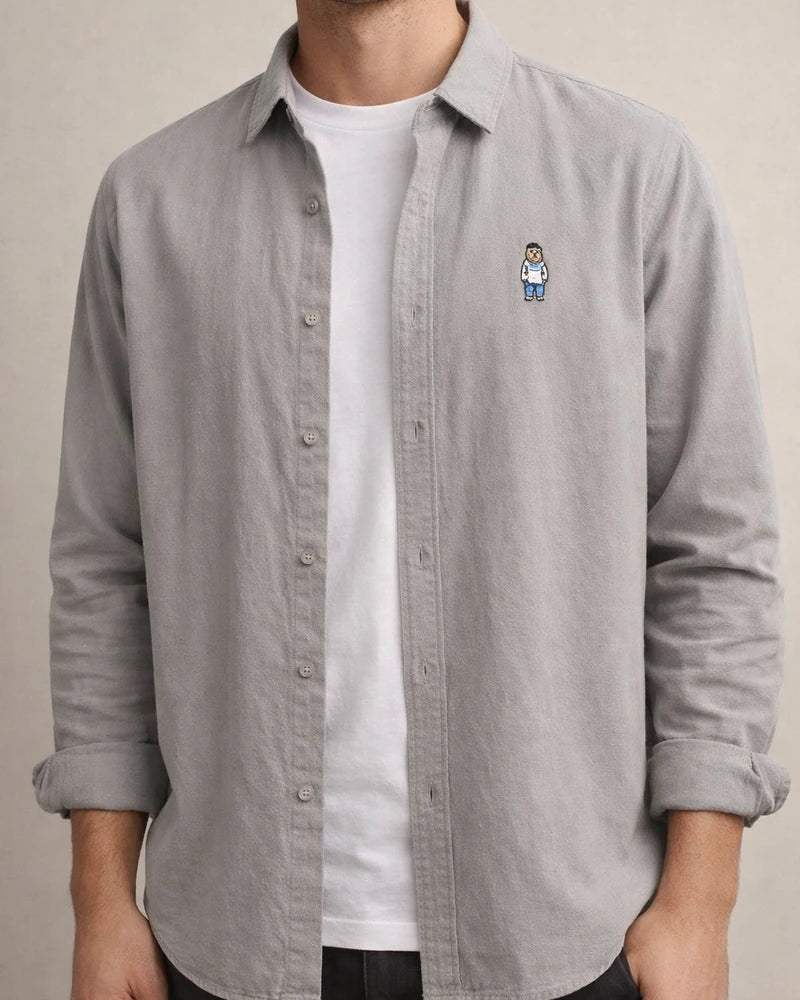 Men's Spring and Autumn Casual Cotton Long Sleeve Shirt Embroidery Shirt | JRSEE:217c2674-a99d-4d48-9e7a-aea503563117