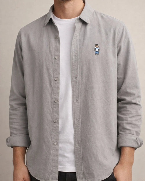 Men's Spring and Autumn Casual Cotton Long Sleeve Shirt Embroidery Shirt | JRSEE:217c2674-a99d-4d48-9e7a-aea503563117