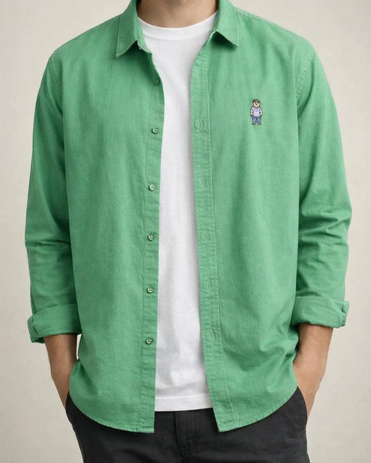 Men's Spring and Autumn Casual Cotton Long Sleeve Shirt Embroidery Shirt | JRSEE:4da19410-6543-492c-a149-b1c2c5026b74