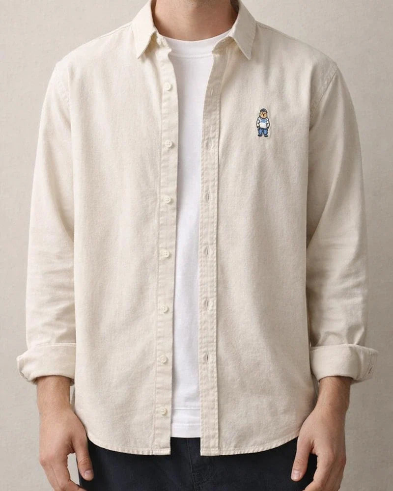 Men's Spring and Autumn Casual Cotton Long Sleeve Shirt Embroidery Shirt | JRSEE:c7ae9a57-3724-404c-9a1d-a5aecfc63e08