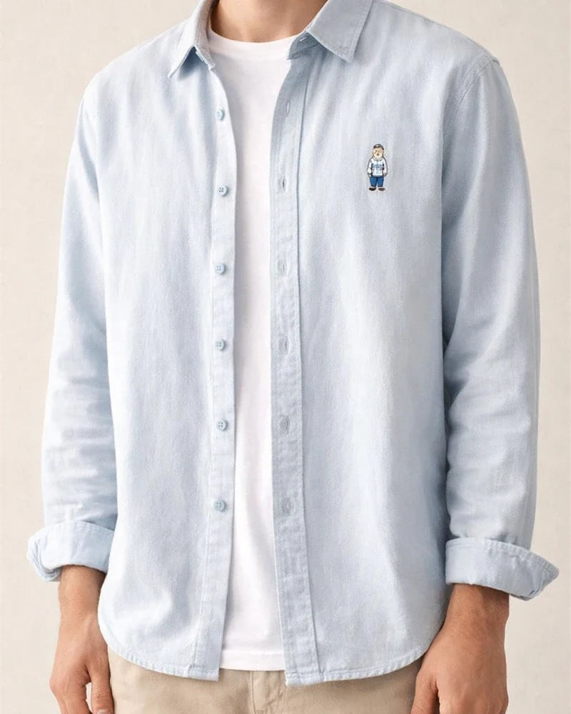 Men's Spring and Autumn Casual Cotton Long Sleeve Shirt Embroidery Shirt | JRSEE:d6b24b68-9ecc-4db9-968f-02b2dc43759a