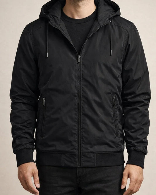 Men's Spring and Autumn Removable Hooded Jacket Casual Sports Thin Cotton Solid Color Coat Trend Men's Clothing | JRSEE:c3df670b-e7de-4189-9bff-fe063202049e
