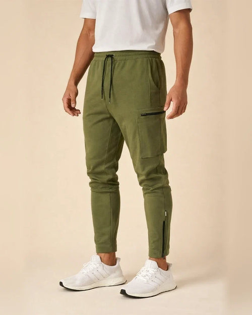 Men's Spring/Fall Casual Pants - American-Style Athletic Long Pants with Zipper and Slim Fit | JRSEE:1dc5de87-4144-441b-bf53-9638a2fb75c0