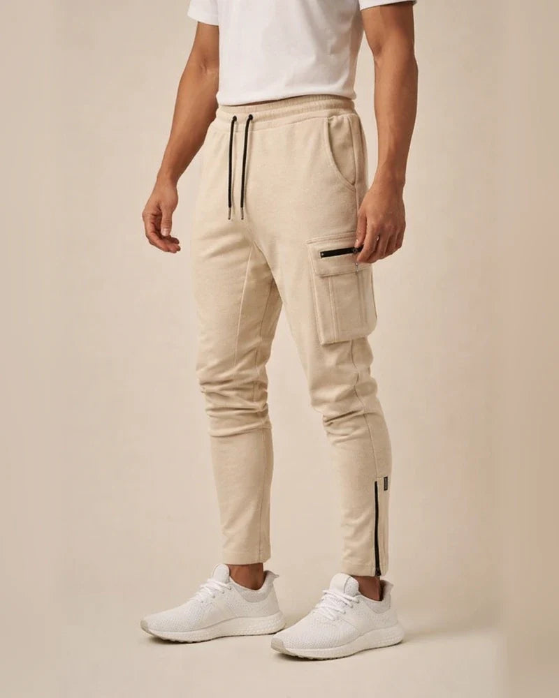 Men's Spring/Fall Casual Pants - American-Style Athletic Long Pants with Zipper and Slim Fit | JRSEE:9aa7fa3c-8680-4639-85c4-4961fe7e092d