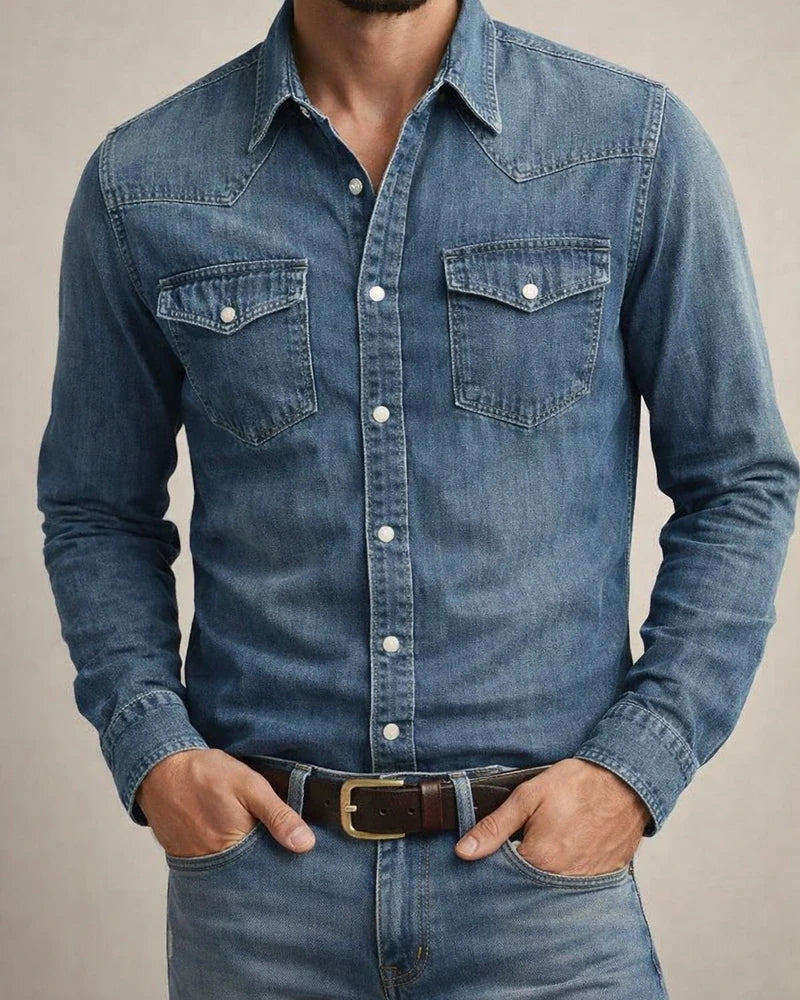 Men's Spring/Fall Solid-Color Notched-Collar Slim-Fit Fashionable Casual Open-Front Shirt | JRSEE:66070a26-3211-4619-960c-081931d93569