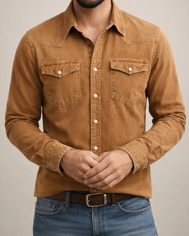 Men's Spring/Fall Solid-Color Notched-Collar Slim-Fit Fashionable Casual Open-Front Shirt | JRSEE:35296127-25ab-47de-b96b-05fd57d5cd7b