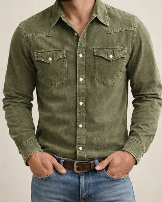 Men's Spring/Fall Solid-Color Notched-Collar Slim-Fit Fashionable Casual Open-Front Shirt | JRSEE:381c6e75-fe35-458d-a5e8-51170b60bc82