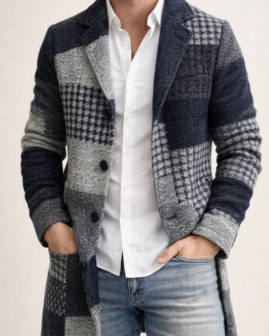 Men's Stand-up Collar Long Casual Coat | JRSEE:c411d4e7-cb18-4ecb-aa57-68f311a89ee5