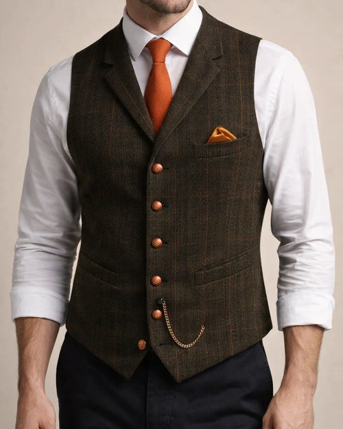 Men's Suit Vest Men's Casual Vest Slim-Fit Striped Vest | JRSEE:bfa58ccb-fbb2-4204-872a-8b155654640e