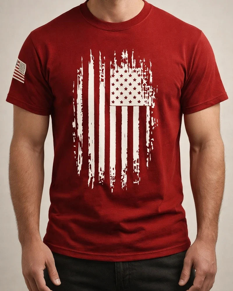 Men's Summer 3D-Printed T-Shirt: U.S. Flag Short-Sleeve Fashion T-Shirt | JRSEE:8af61cf0-f599-44a8-b5cc-def2ce5009bf