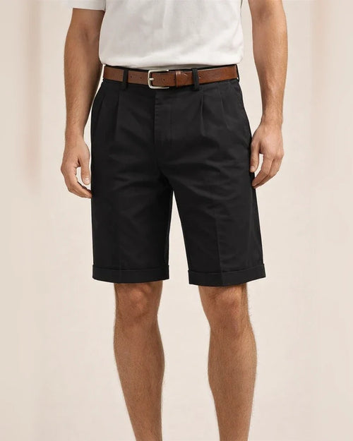 Men's Summer Cotton-Linen Business Casual Shorts Solid Color 5/8-Length | JRSEE:91cf021b-8416-49eb-86e1-58d61a0d9bb4
