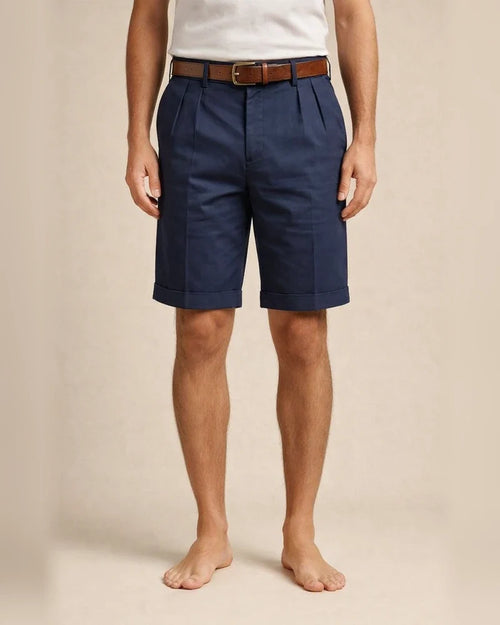 Men's Summer Cotton-Linen Business Casual Shorts Solid Color 5/8-Length | JRSEE:0b09427f-f704-4c5c-b6ea-f4266c7f1b08