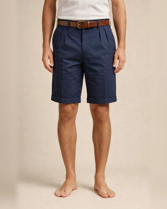 Men's Summer Cotton-Linen Business Casual Shorts Solid Color 5/8-Length | JRSEE:0b09427f-f704-4c5c-b6ea-f4266c7f1b08