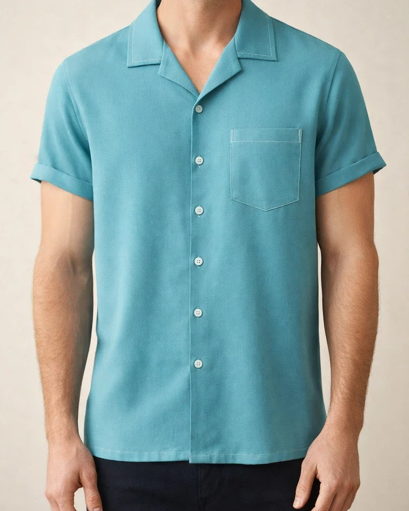 Men's Summer Lapel Solid Color Single-breasted Pockets Loose Short-sleeved Men's Linen Shirt Men's Cardigan | JRSEE:9d6a9ecf-d8cf-45d1-babb-e76c6985ebf2