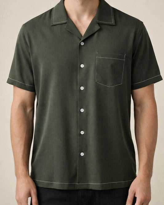 Men's Summer Lapel Solid Color Single-breasted Pockets Loose Short-sleeved Men's Linen Shirt Men's Cardigan | JRSEE:b85c65f2-0378-4928-9a68-bfbc32a06049