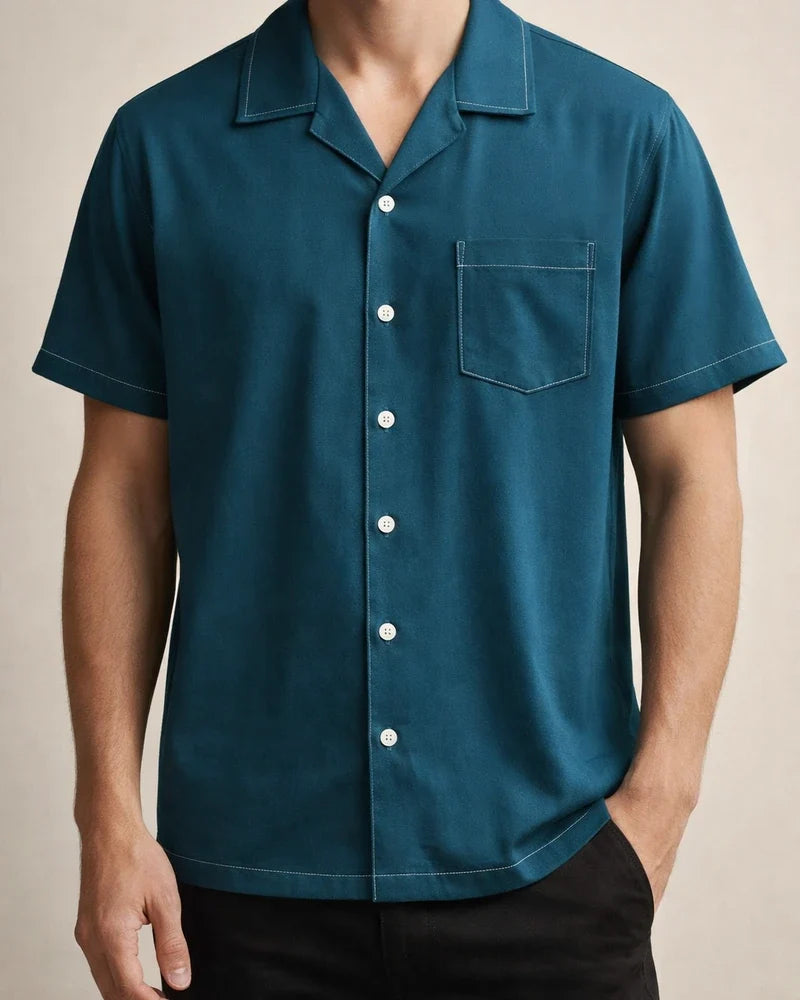 Men's Summer Lapel Solid Color Single-breasted Pockets Loose Short-sleeved Men's Linen Shirt Men's Cardigan | JRSEE:f6fcee9b-29b8-480f-9770-da75e900dafa