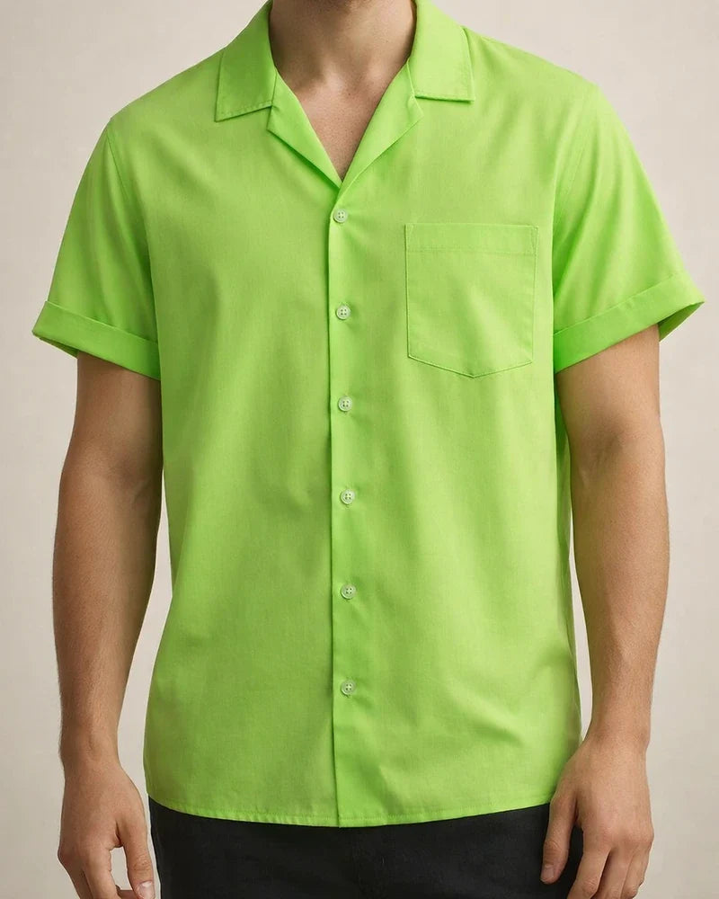 Men's Summer Lapel Solid Color Single-breasted Pockets Loose Short-sleeved Men's Linen Shirt Men's Cardigan | JRSEE:440455aa-d92a-46ef-a691-96b895a8c4d8