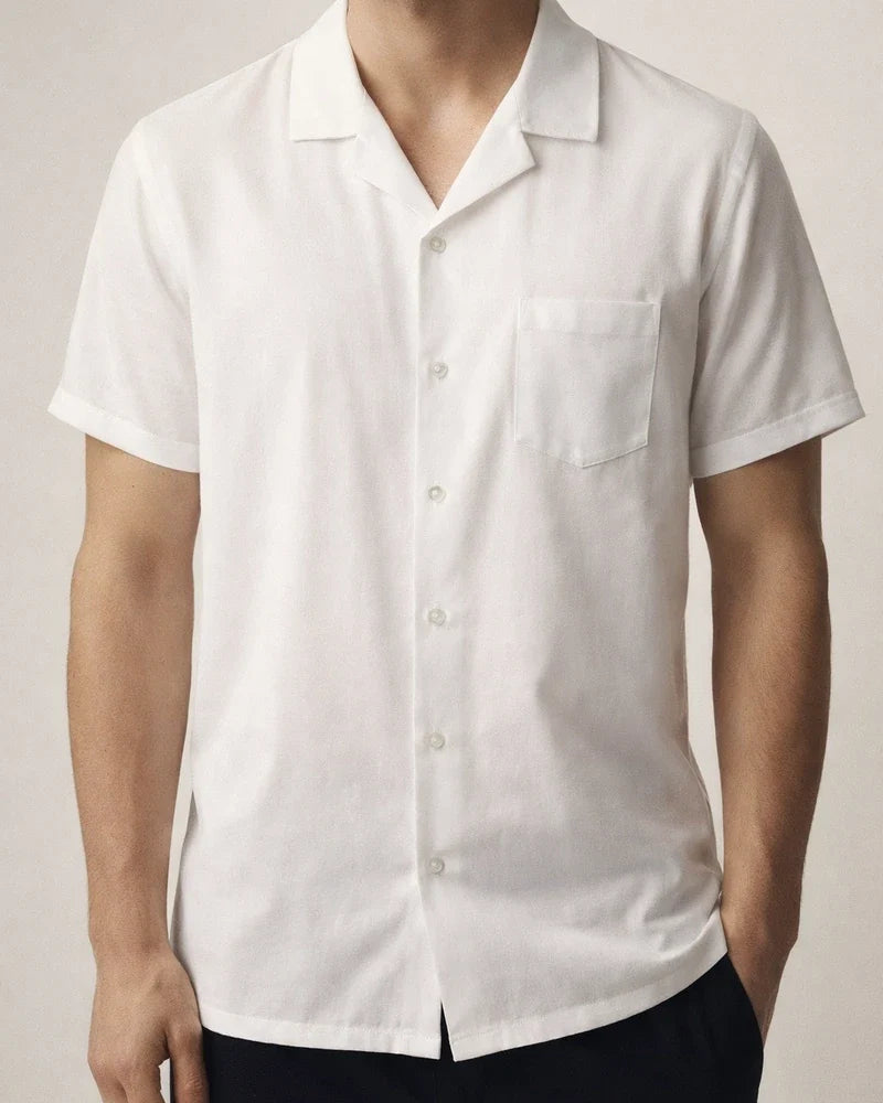 Men's Summer Lapel Solid Color Single-breasted Pockets Loose Short-sleeved Men's Linen Shirt Men's Cardigan | JRSEE:babc698c-1d5a-4e92-95ec-236a21ebe1ad