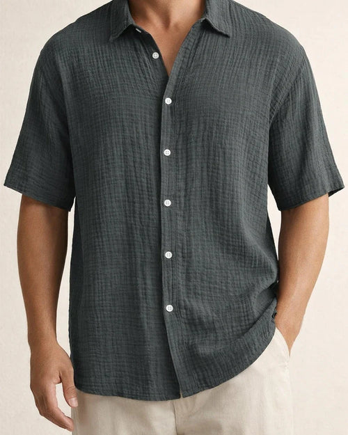 Men's Summer New Loose Casual Cotton Short-sleeved Shirt | JRSEE:6c761fa3-2449-4c09-b7f8-de35df2b13ea