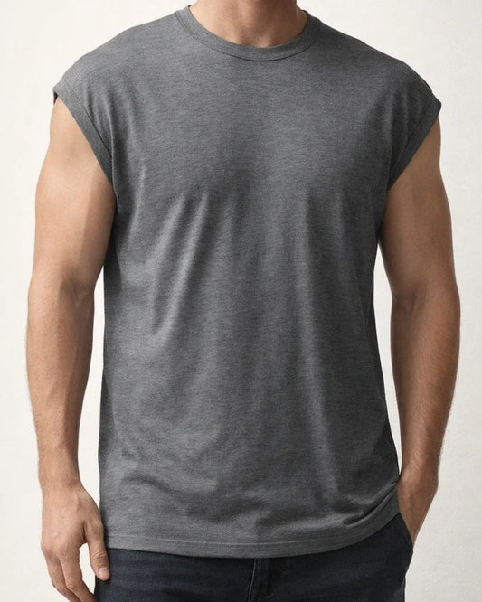 Men's Summer New Sleeveless T-shirt Casual Loose Solid Color Thin Section T-shirt | JRSEE:33c39c50-0c15-42d0-a6cf-82ebdf294d7b
